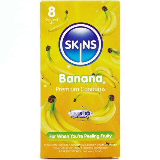 SKINS - BANANA PREMIUM CONDOMS PACK OF 8