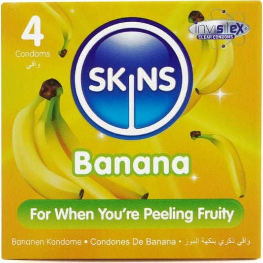 SKINS - BANANA PREMIUM CONDOMS PACK OF 4