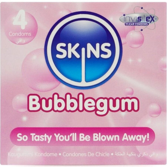 SKINS - BUBBLEGUM PREMIUM CONDOMS PACK OF 4