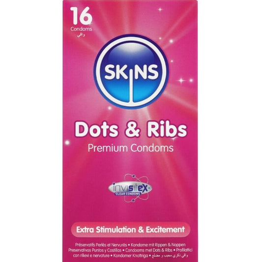 SKINS - DOTS & RIBS PREMIUM CONDOMS PACK OF 16