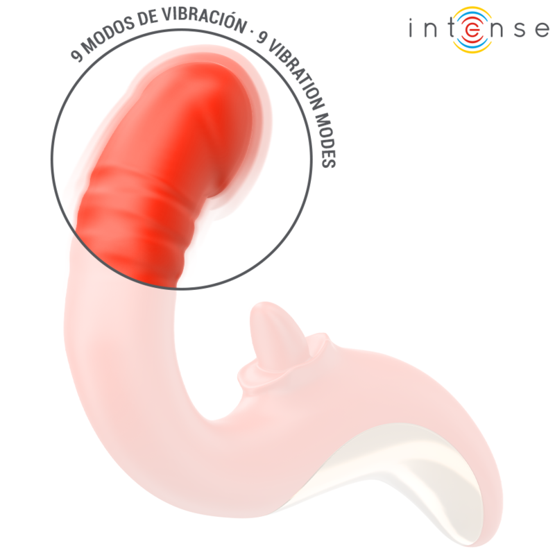 INTENSE - PAULINA U-SHAPED VIBRATOR AND STIMULATOR RED