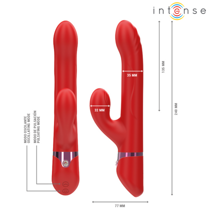 INTENSE - LELE MULTIFUNCTION VIBRATOR ROTATING & OSCILLATING & STIMULATING RED
