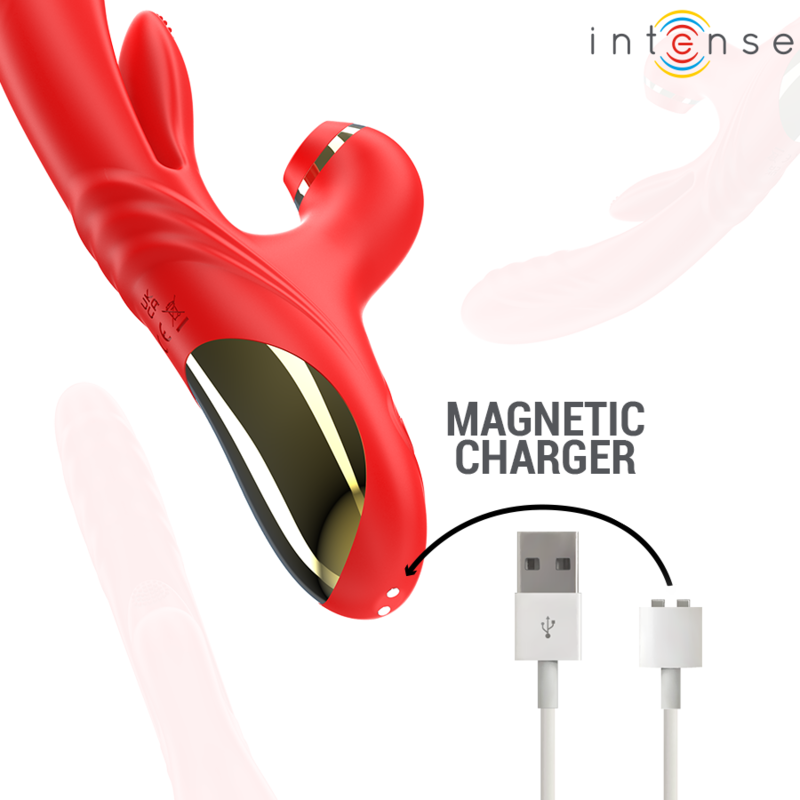 INTENSE - KAROL MULTIFUNCTIONAL VIBRATOR THRUST & STIMULATION & STIMULATING WAVES RED