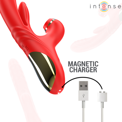INTENSE - KAROL MULTIFUNCTIONAL VIBRATOR THRUST & STIMULATION & STIMULATING WAVES RED