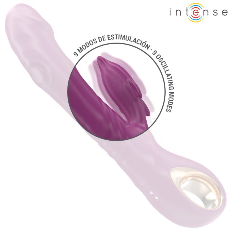 INTENSE - MULTIFUNCTIONAL HALL VIBRATOR WITH DOLPHIN-STIMULATING TONGUE PURPLE