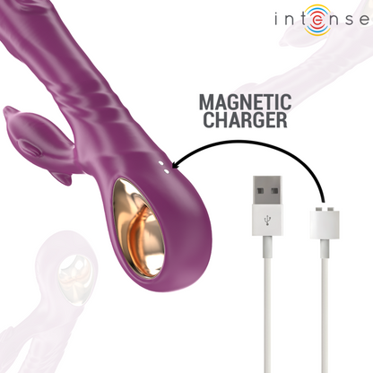 INTENSE - MULTIFUNCTIONAL HALL VIBRATOR WITH DOLPHIN-STIMULATING TONGUE PURPLE