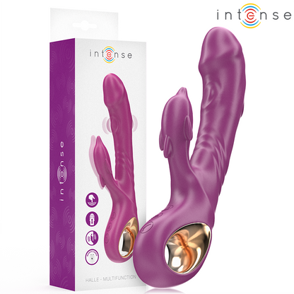INTENSE - MULTIFUNCTIONAL HALL VIBRATOR WITH DOLPHIN-STIMULATING TONGUE PURPLE