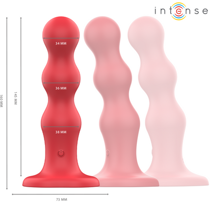 INTENSE - CODY VIBRATOR WITH SUCTION CUPS RED REMOTE