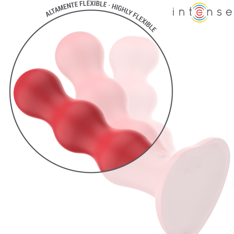 INTENSE - CODY VIBRATOR WITH SUCTION CUPS RED REMOTE