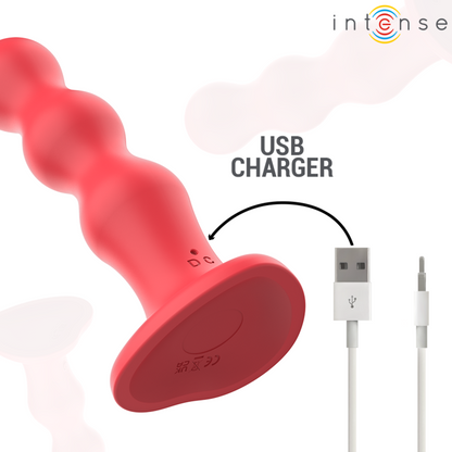 INTENSE - CODY VIBRATOR WITH SUCTION CUPS RED REMOTE
