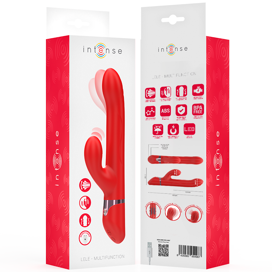 INTENSE - LELE MULTIFUNCTION VIBRATOR ROTATING & OSCILLATING & STIMULATING RED