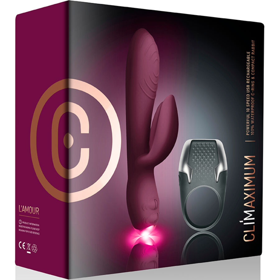 CLIMAXIMUM - LAMOUR KIT RABBIT VIBRATOR + LED PENIS RING