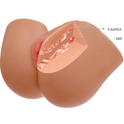 CRAZY BULL - ILANA REALISTISCHER WEIBLICHER PO-VIBRATOR UND SAUGER MIT TON 6,8 KG
