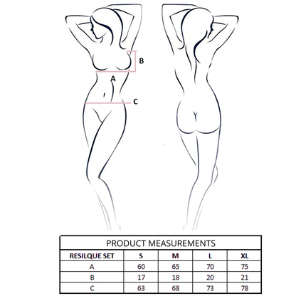 PASSION - RESILQUE BRA + THONG SET TOMATO RED L/XL