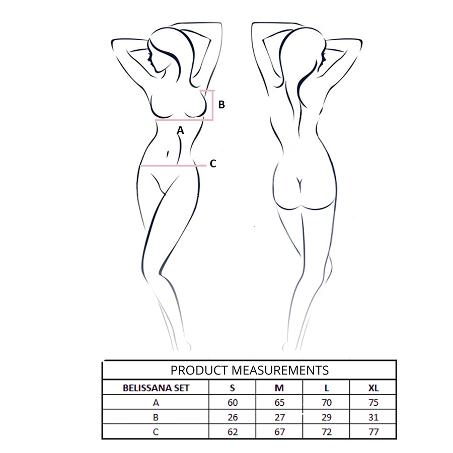 PASSION - BELISSANA BRA + STRING SET VIOLET L/XL