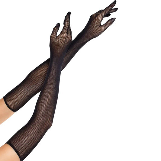 LEG AVENUE - OPERA LENGTH FISHNET GLOVES BLACK