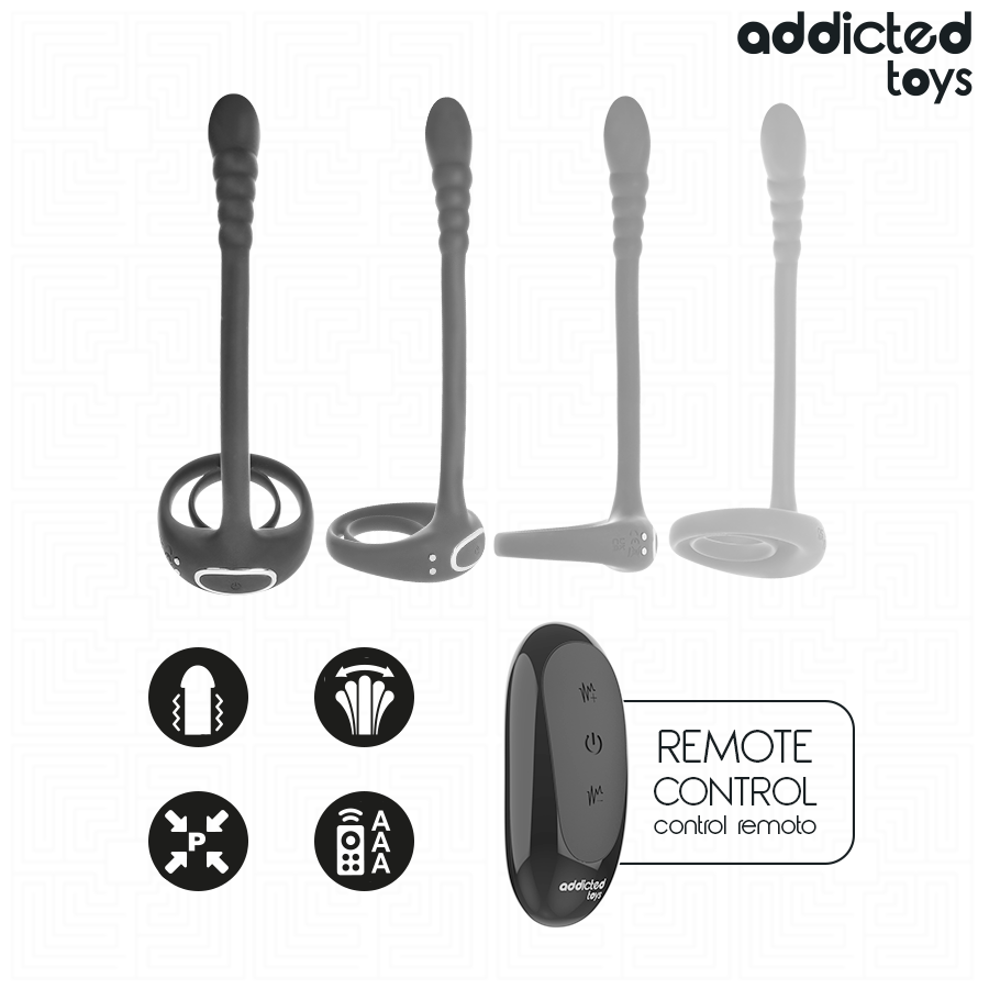 ADDICTED TOYS - P-SPOT VIBRATING COCK RING WITH REMOTE CONTROL