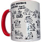 DIABLO PICANTE - WHITE MUG WITH KAMASUTRA POSITIONS AND RED HANDLE 370 ML