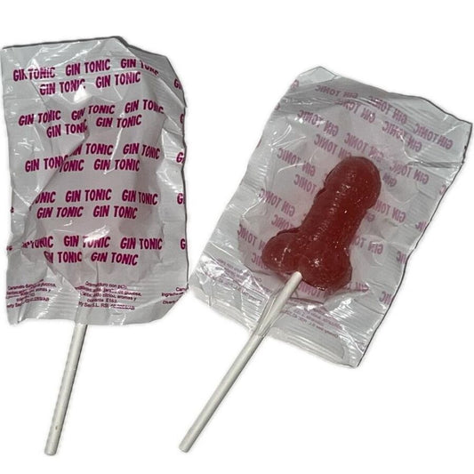 DIABLO GOLOSO – 1 PENIS LOLLIPOP GIN AND TONIC STRAWBERRY FLAVOR 10% ALCOHOL