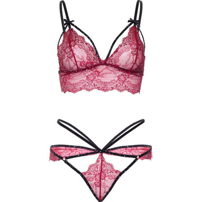 LEG AVENUE - 81623 Bra + Thong Set, Burgundy, Size M