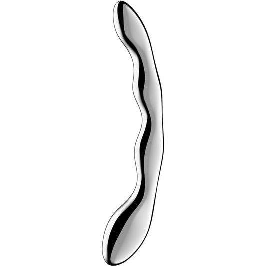 SATISFYER - COSMIC CREST 2 STAINLESS STEEL DOUBLE DILDO