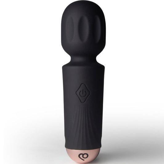 ROCKS-OFF - 16-FUNCTION MINI RECHARGEABLE WAND, BLACK TULIP