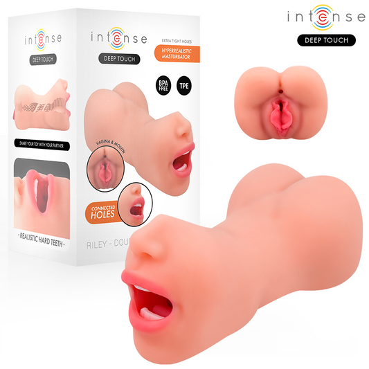INTENSE DEEP TOUCH – RILEY DOUBLE MASTURBATOR FOR MOUTH AND VAGINA