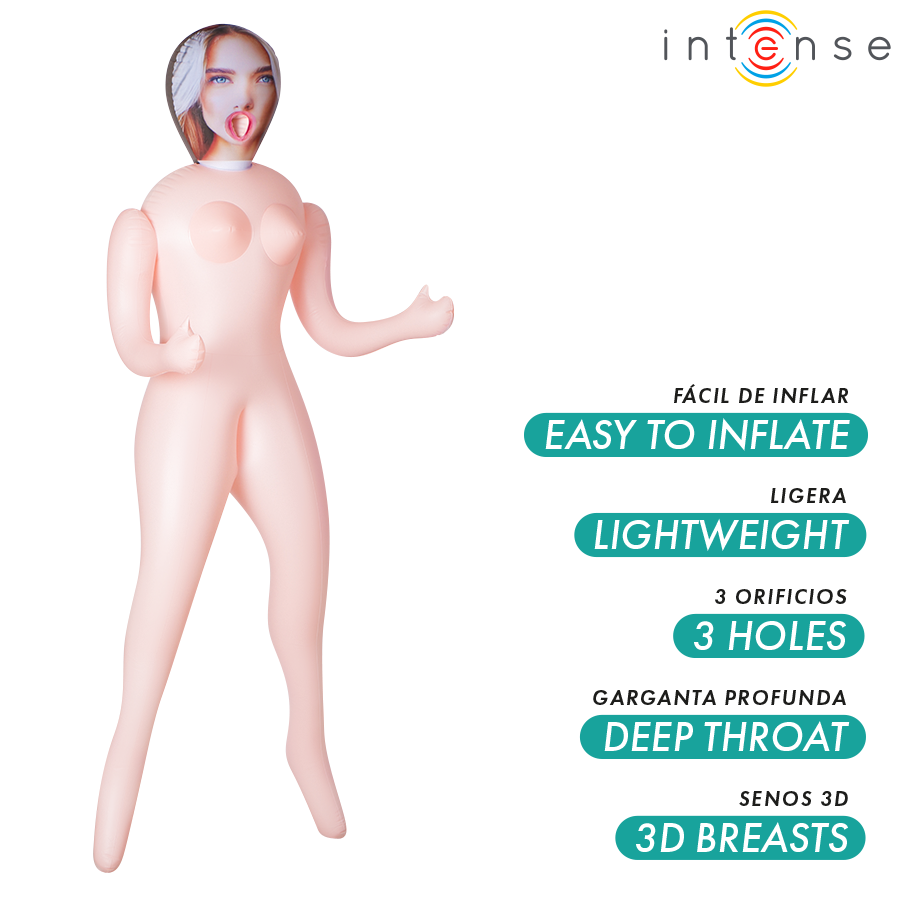 INTENSE DOLLS - INFLATABLE DOLL NICOLE WITH THREE OPENINGS
