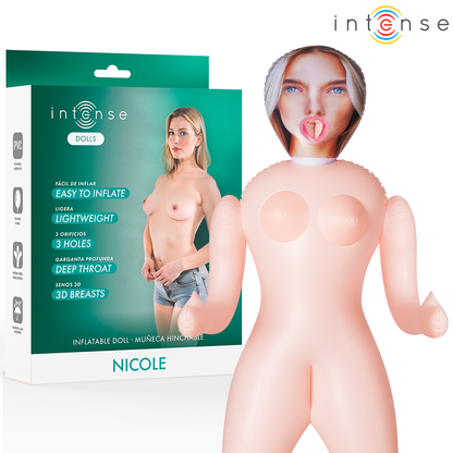 INTENSE DOLLS - INFLATABLE DOLL NICOLE WITH THREE OPENINGS