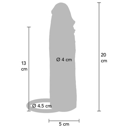 GET REAL - MOISTURIZING SILICONE VIBRATING PENIS SLEEVE IN CARAMEL, 20 CM
