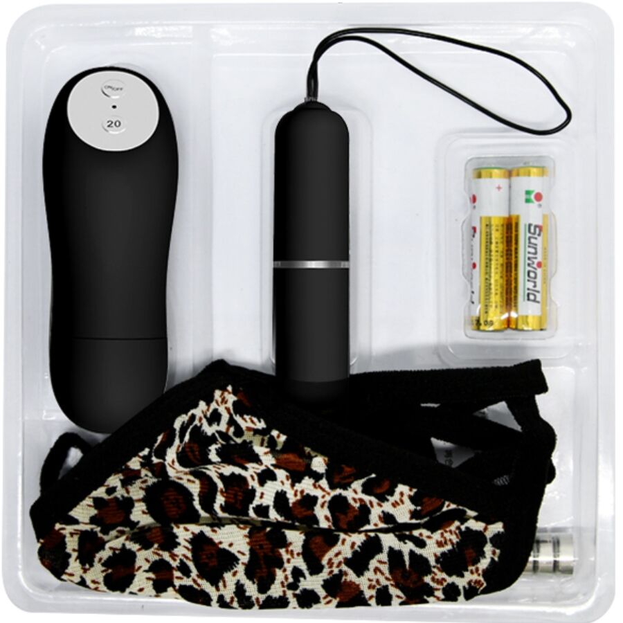 BAILE - Thong with vibrating ball and remote control, Black