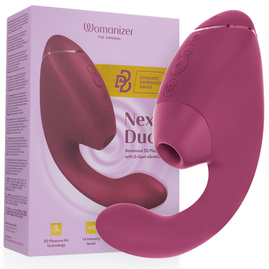 WOMANIZER - DUO NEXT DUAL CLITORAL & G-SPOT STIMULATOR, DARK PINK