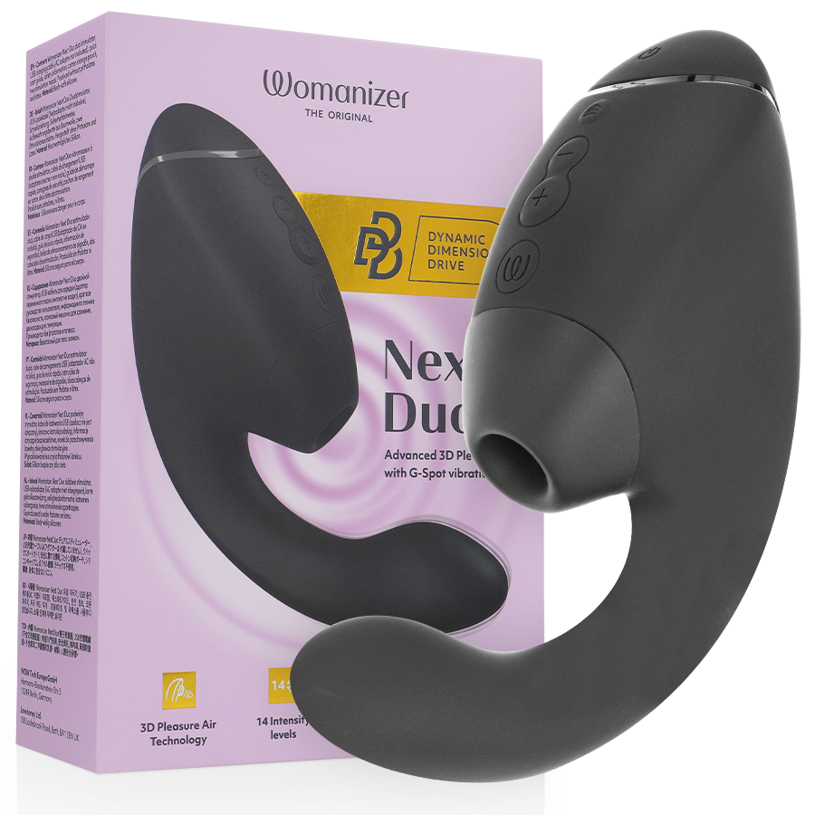WOMANIZER - DUO NEXT DOUBLE CLITORAL & G-SPOT STIMULATOR BLACK