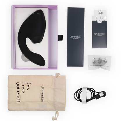 WOMANIZER - DUO NEXT DOUBLE CLITORAL & G-SPOT STIMULATOR BLACK