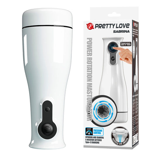 PRETTY LOVE - SABRINA ROTATES AND ROCKS A MALE MASTURBATOR