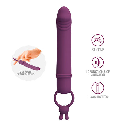 PRETTY LOVE - CORA VIBRATOR PENIS SHAPED WITH RESISTANCE RING