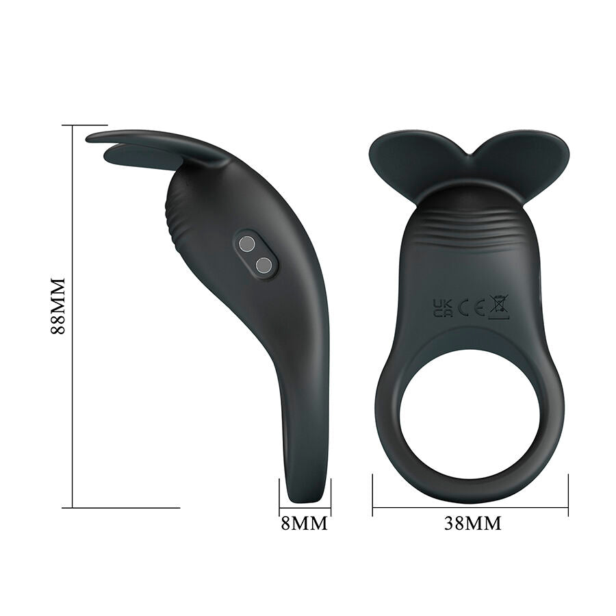 PRETTY LOVE - CARLTON COCK RING WITH CLITORAL STIMULATOR