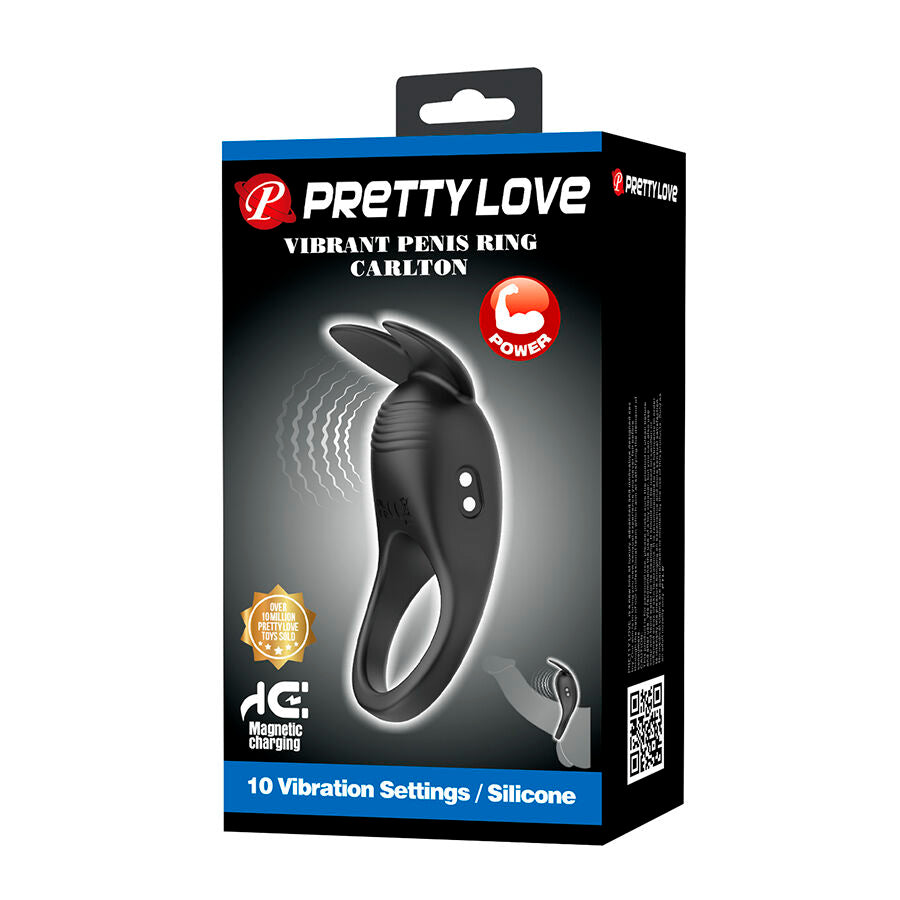 PRETTY LOVE - CARLTON COCK RING WITH CLITORAL STIMULATOR
