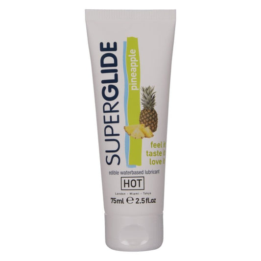 HOT - SUPERGLIDE EDIBLE WATER-BASED LUBRICANT PINEAPPLE 75 ML