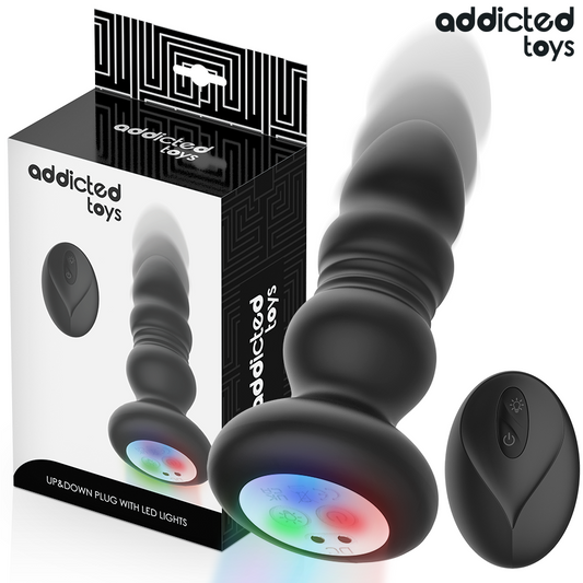 ADDICTED TOYS – ROTATING VIBRATING ANAL PLUG WITH LED LIGHT AND REMOTE CONTROL