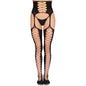 LEG AVENUE - 1968 STOCKINGS WITH ATTACHED GARTER BELT, BLACK - ONE SIZE