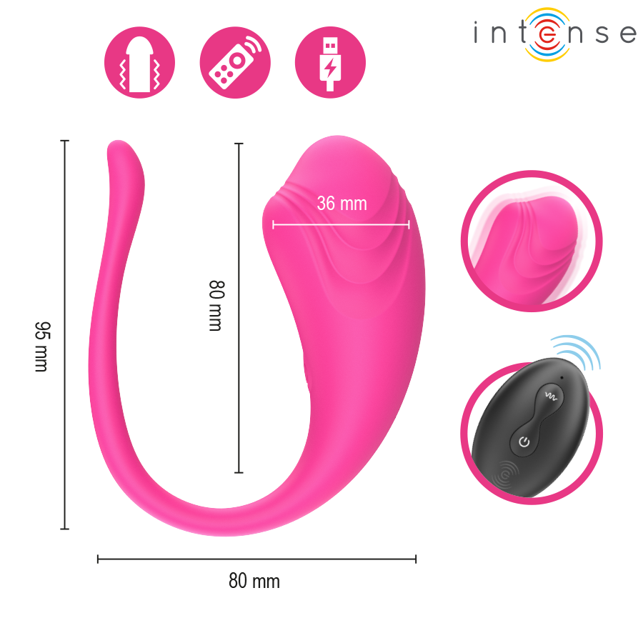 INTENSE - OLIVIA PINK VIBRATIONS-EGG WITH REMOTE CONTROL