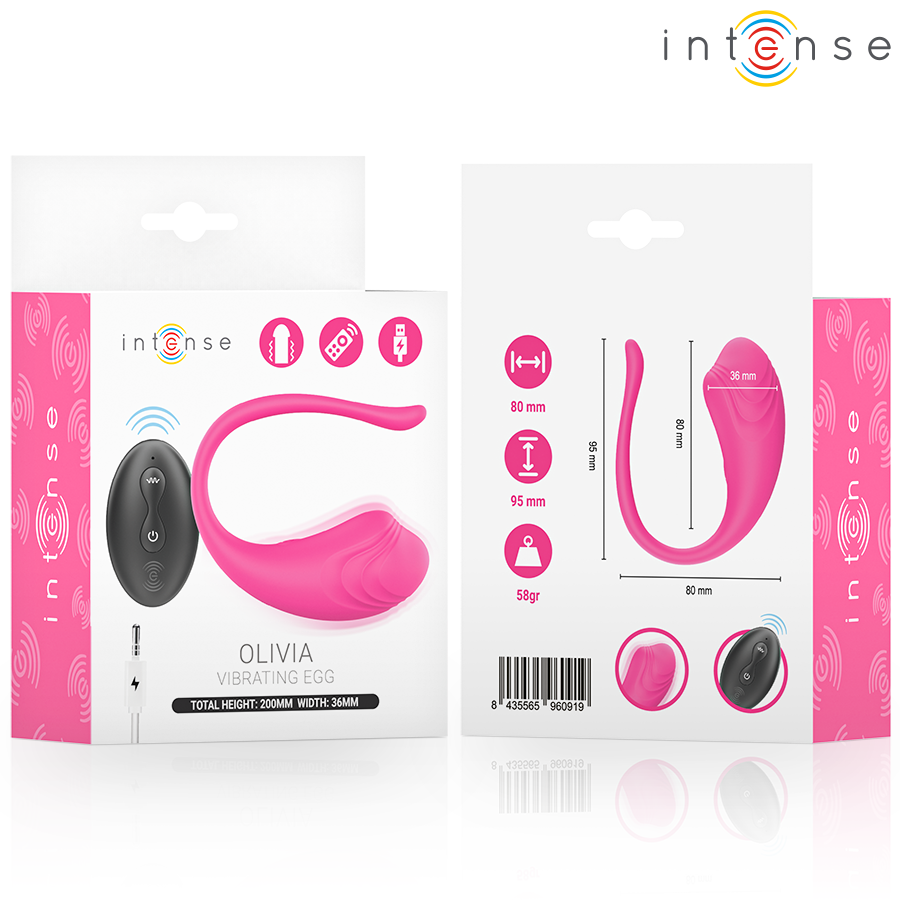 INTENSE - OLIVIA PINK VIBRATIONS-EGG WITH REMOTE CONTROL