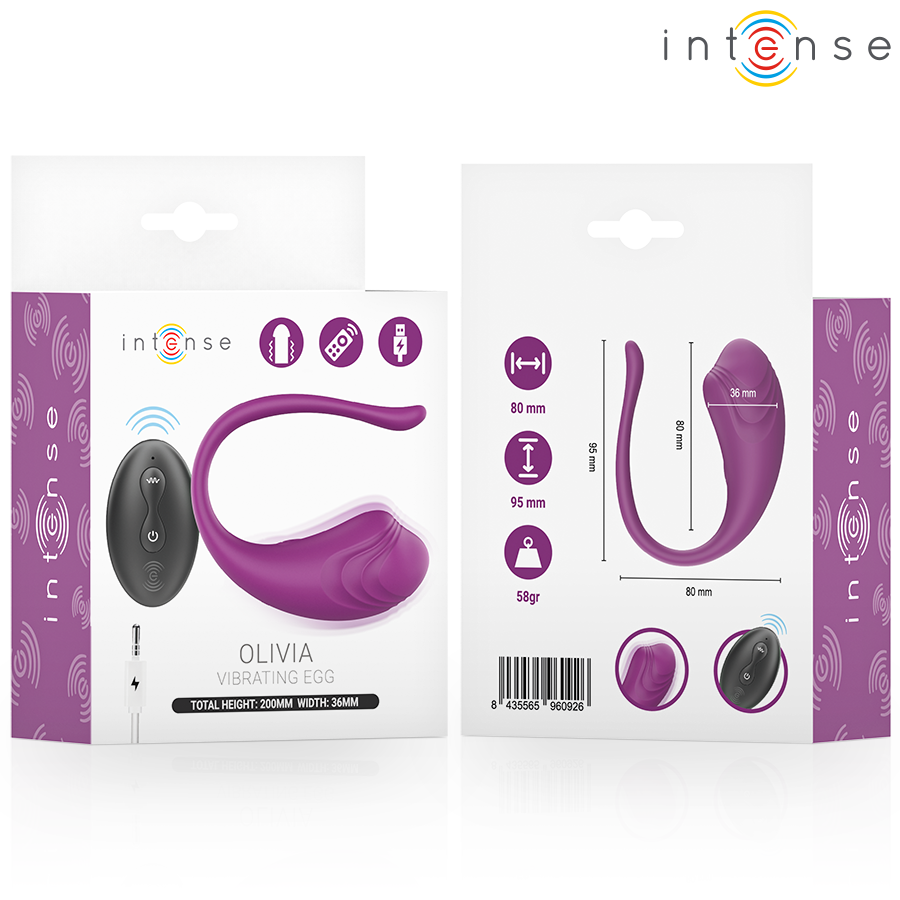INTENSE - OLIVIA PURPLE VIBRATIONS EGG WITH REMOTE CONTROL