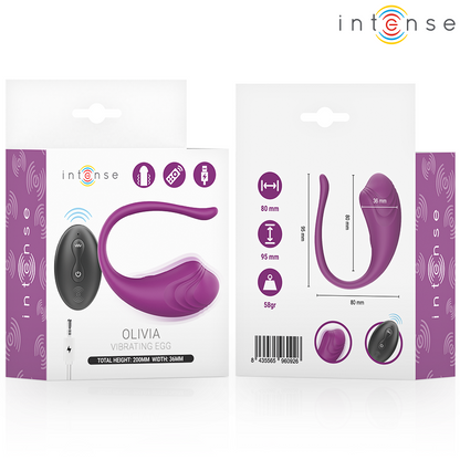 INTENSE - OLIVIA PURPLE VIBRATIONS EGG WITH REMOTE CONTROL