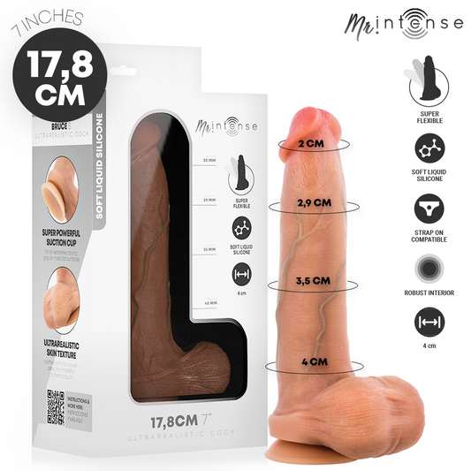 MR INTENSE - BRUCE'S ULTRA-REALISTIC PENIS WITH TESTICLES 7 INCH -Ø- 1.57 INCH