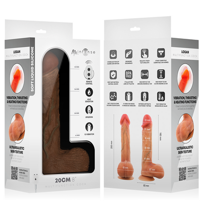 MR INTENSE - LOGAN VIBRATOR DILDO SILIKON MIT WÄRMEEFFEKT UND FERNBEDIENUNG 20 CM -Ø- 4,1 CM