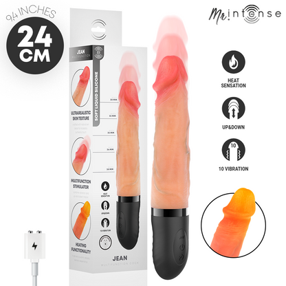 MR INTENSE - JEAN UP&amp;DOWN VIBRATOR SILIKON MIT WÄRMEEFFEKT 24 CM -Ø- 3,8 CM