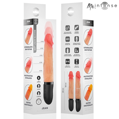 MR INTENSE - JEAN UP&amp;DOWN VIBRATOR SILIKON MIT WÄRMEEFFEKT 24 CM -Ø- 3,8 CM