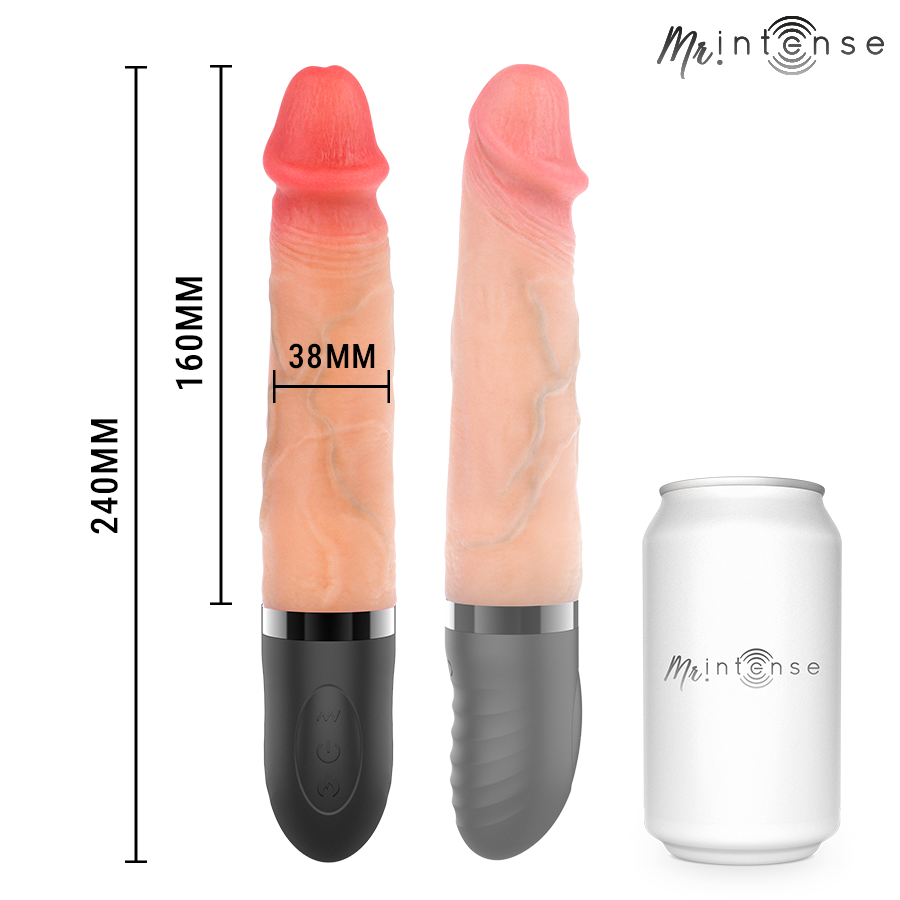 MR INTENSE - JEAN UP&amp;DOWN VIBRATOR SILIKON MIT WÄRMEEFFEKT 24 CM -Ø- 3,8 CM